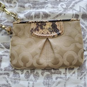COACH beige wristlet